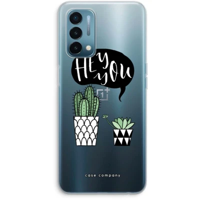 Afbeelding van Case Company® hoesje geschikt voor OnePlus Nord N200 5G Hey you cactus Soft Cover Telefoonhoesje Bescherming aan alle Kanten en Schermrand