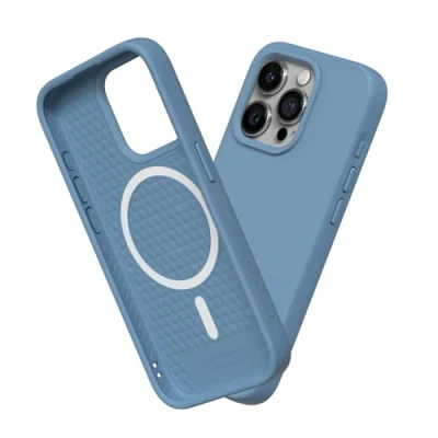 Afbeelding van RHINOSHIELD Hoesje compatibel met [iPhone 15 Pro] SolidSuit Magsafe dunne hoes schokabsorberende technologie en premium matte afwerking getij blauw
