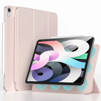Afbeelding van imoshion Tablet Hoes Geschikt voor iPad Air 4 (2020) /iPad 11 inch (2024) M2 / 5 (2022) Magnetic Bookcase Roze /Roze