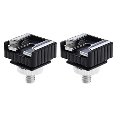 Afbeelding van Bliksemschoen adapter op 6,35 mm schroefgat, 2 stuks met statiefschroefadapter mannelijk naar mannelijk, compatibel Canon 580EXII/580EX/430EXII/430EX