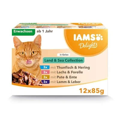 Afbeelding van Iams Delights Land &amp; Sea Collection Jelly Kat Natvoer 12 x 85 gr