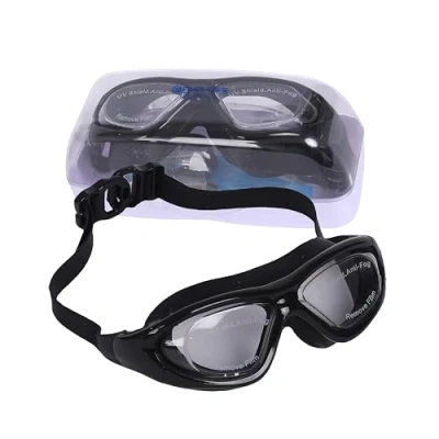 Afbeelding van Endless EL1007 Premium Zwembril Met Anti Fog en UV bescherming Zwart Materiaal: Siliconen, PU Stijlvolle 180 Graden Brede Zicht Bril Zachte Silicone Pakking voor Lekvrij Hard Etui