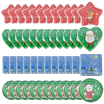 Afbeelding van THE TWIDDLERS 48 Kerst Doolhofpuzzels Speelgoed voor Kinderen Kinderfeestjes, Verjaardagen, Adventskalenders, Traktaties, Uitdeelzakjes, Kerstsok Vuller