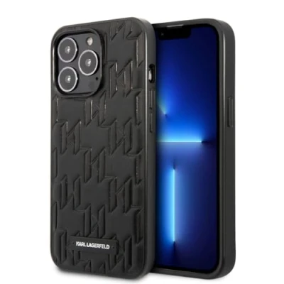 Afbeelding van Karl Lagerfeld Monogram Plaque Back Case Geschikt voor Apple iPhone 13 Pro (6.1&quot;) Zwart