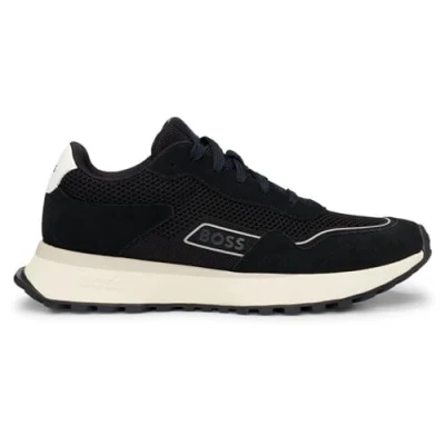 Afbeelding van BOSS Jonah Sneakers laag, Heren, Maat: 46, Black Leer en textiel