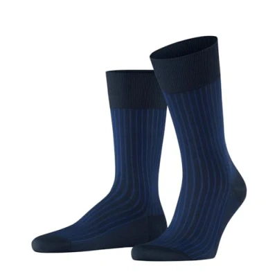 Afbeelding van FALKE Oxford Stripe herensokken blauw (space blue) Maat: 39 40