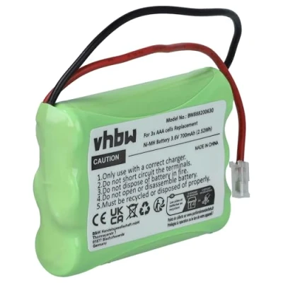 Afbeelding van vhbw Universele batterij compatibel met diverse apparaten (700 mAh, 3,6 V, NiMH) 3 cellen type AAA, HR03, Micro