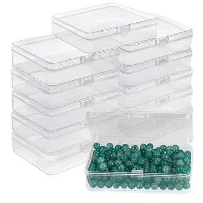 Afbeelding van Belle Vous Klein Helder Plastic Opslag Dozen Containers met Scharnier Deksels (12 Pak) L11,2 x B8,3 H2,8cm Mini Doosjes Voor Pillen, Kralen, Sieraden &amp; Hobby Items