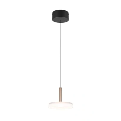 Afbeelding van LED hanglamp Celeste, wit/bruin, Ø 22 cm, glas, dimbaar