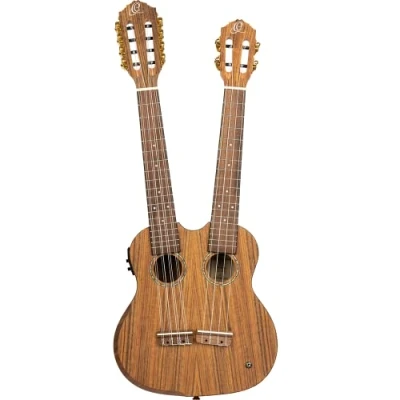 Afbeelding van Ortega HYDRA double neck elektrisch akoestische ukelele met tas
