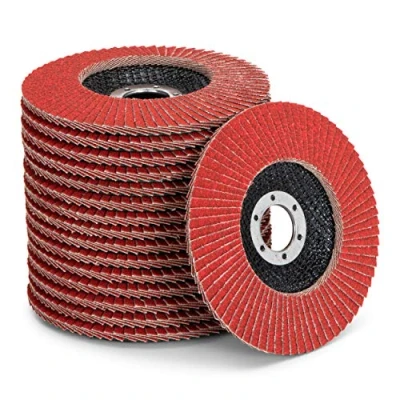 Afbeelding van FD Workstuff 10 stuks hoogwaardige keramische lamellenschijven rood diameter 125 mm korrel 120 zelfslijpende slijpschijven