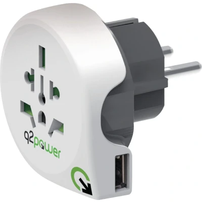 Afbeelding van Q2 Power 1.100110 Reisadapter Wereld Naar Europa Usb Geaard
