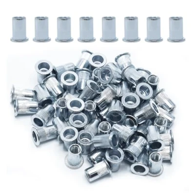 Afbeelding van CCLIFE 60 stuks M6 klinkmoeren en blindklinkmoeren 12 mm x 15 verzinkt koolstofstaal ideale bevestiging voor staal, glasvezel kunststof