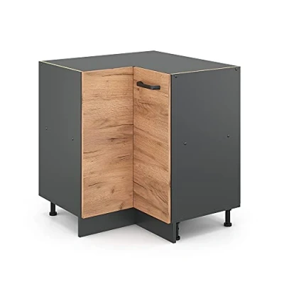 Afbeelding van Vicco Hoekkast R Line, Krachtige eik goud/Antraciet, 75.6 cm zonder werkblad