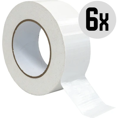 Afbeelding van DULA Duct tape Wit 50mm x 50m 6 Rollen Ducktape Reparatie