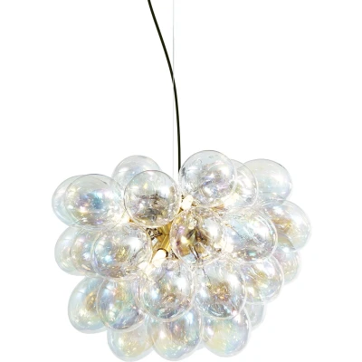 Afbeelding van QAZQA uvas Art Deco Hanglamp 8 lichts Ø 50 cm Multicolor Woonkamer Slaapkamer Keuken
