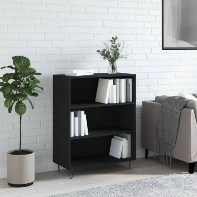 Afbeelding van Boekenkast 69,5x32,5x90 cm bewerkt hout zwart