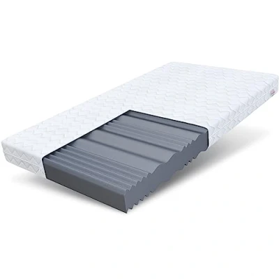 Afbeelding van FDM Comfort Plus Schuimmatras, 180 x 200 cm, hoogte 16 7 steunzones, koudschuim H3, Öko Tex gecertificeerd, geschikt voor mensen met een allergie, wasbare en afneembare overtrek, wit