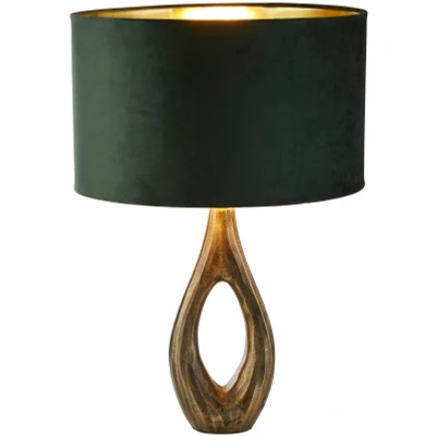 Afbeelding van Searchlight Bucklow Tafellamp Ø 40 X 46 Cm Groen, Antiek Messing En Goud