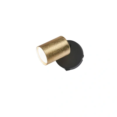 Afbeelding van LED wandspot Vano, schakelaar, bladgoud 1 lamp