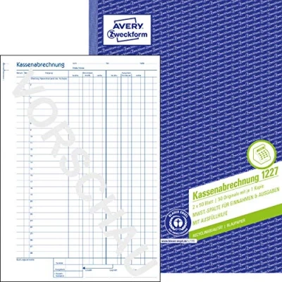 Afbeelding van Avery, Formulier, Recycling kasboekhouding (100 x)