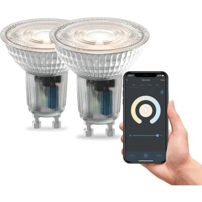 Afbeelding van Calex Slimme Lamp Set van 2 stuks Wifi LED Verlichting GU10 Smart Bulb Dimbaar Warm Wit 5W