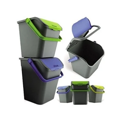 Afbeelding van IRPot Ecologic vuilnisemmer, 28 liter, EC28, voor afvalscheiding, 3 stuks