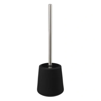 Afbeelding van 5Five WC /toiletborstel met houder zandsteen zwart rond 39 cm