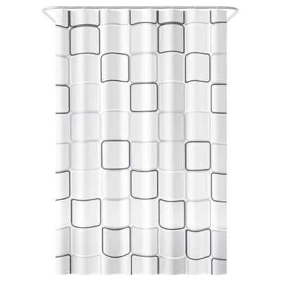 Afbeelding van Loti Living Douchegordijn Anti Schimmel Cube Design Inclusief ringen Waterdicht Polyester 120x200 cm