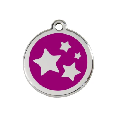 Afbeelding van Star Purple roestvrijstalen hondenpenning medium/gemiddeld dia. 3 cm RedDingo