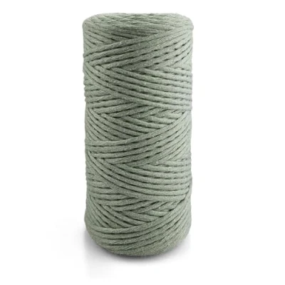 Afbeelding van Netuno 1 x macramégaren saliegroen 3 mm 100 m katoengaren voor doe het zelf katoenen touw macramé garen koord breien decoratie haak handwerk