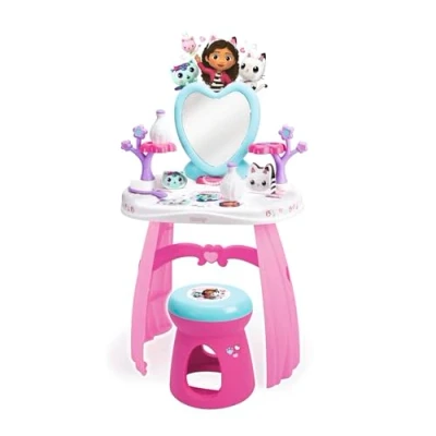 Afbeelding van Smoby Gabby&#039;s poppenhuis Make uptafel met spiegel, zitting en accessoires. 3 jaar (7600320255)