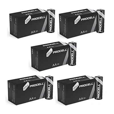 Afbeelding van Duracell 50 stuks 1,5 V AA alkaline batterijen LR6 MN1500 Vervangt Procell industriële