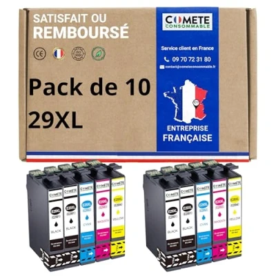 Image de COMETE 29XL 10 Cartouches d&#039;encre Compatibles Epson Marque française