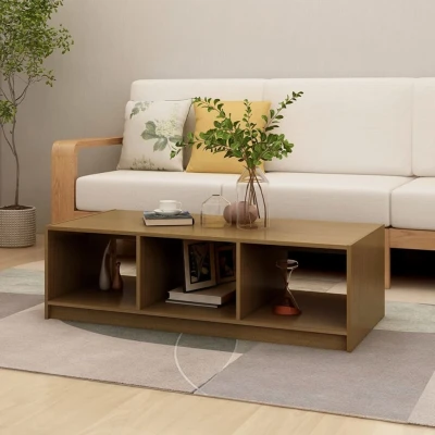 Afbeelding van Salontafel 110x50x34 cm massief grenenhout honingbruin