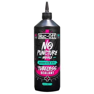 Image de Muc Off VTT Produit Anti Crevaison Tubeless 1 Litre Pneu Vélo avec Colorant de Détection UV Bouche les Déchirures et Trous jusqu&#039;à 6 mm
