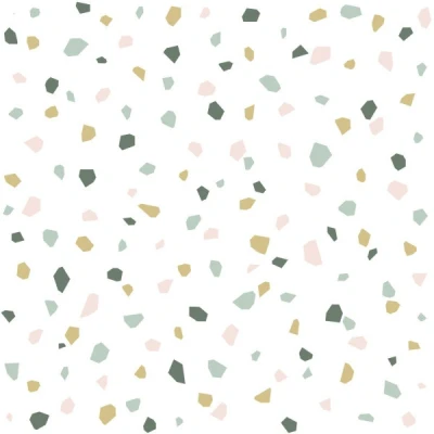 Afbeelding van ESTAhome behang terrazzo wit, zacht roze en mintgroen 139033 0,53 x 10,05 m