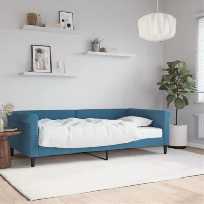 Afbeelding van vidaXL Slaapbank met matras 100x200 cm fluweel blauw