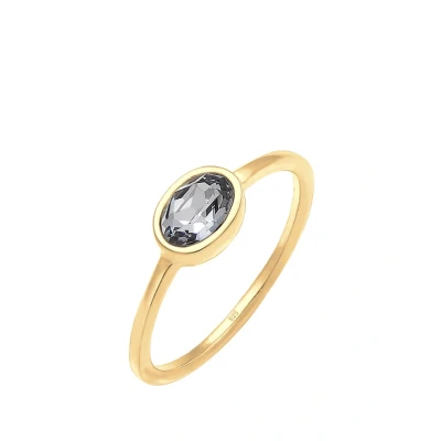 Afbeelding van Elli Basic Ring goldcoloured, Dames, Maat: 52, Gold/coloured