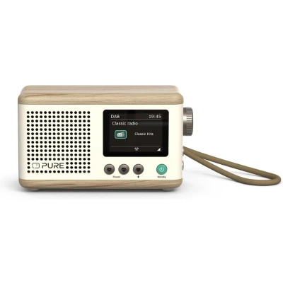 Afbeelding van Pure Classic Mini Cotton Wit/Eiken, portabel DAB+ radio met Bluetooth