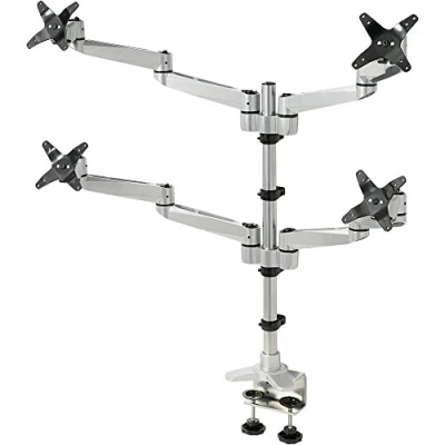 Afbeelding van SpeaKa Professional SP 1624824 Swivel 4 fach Monitor tafelbeugel voudig 25,4 cm (10) 68,6 (27) Zilver zwart In hoogte verstelbaar, Kantelbaar,