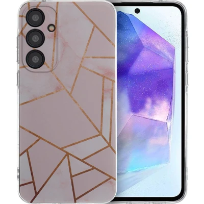 Afbeelding van iMoshion hoesje Geschikt voor Samsung Galaxy A55 Siliconen Design Roze / Pink Graphic