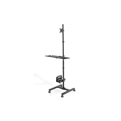 Afbeelding van Digitus DA 90374 PC/monitor trolley 1 voudig 43,2 cm (17) 81,3 (32) Zwart In hoogte verstelbaar, Toetsenbordhouder, Kantelbaar, Roteerbaar, Zwenkbaar