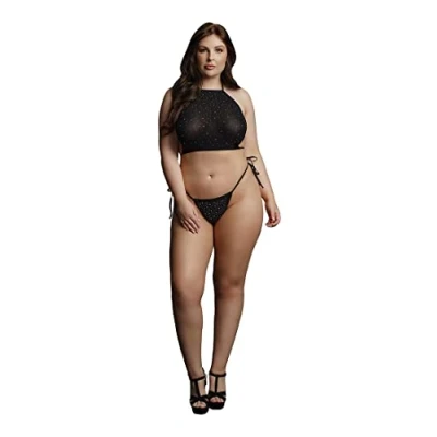 Afbeelding van Le Désir Sexy Strass Erotische Lingerieset Top En String Met Steentjes Plus Size