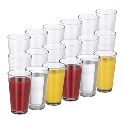 Afbeelding van Relaxdays waterglazen drinkglazen limonadeglazen set van 18 glazen transparant