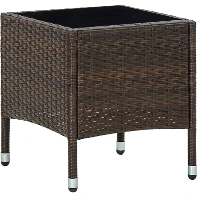 Afbeelding van Tuintafel 40x40x45 cm poly rattan bruin