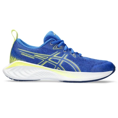 Afbeelding van Asics Gelcumulus 25 Unisex Hardloopschoenen neutraal voor kinderen, Maat: 37, Illusion blue/glow yellow Textiel/ synthetisch