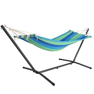 Afbeelding van Detex Hangmat Incl. Metalen Frame Veerkrachtig Robuust Groen
