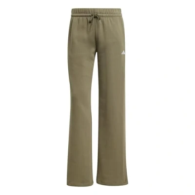 Afbeelding van adidas Dames Essentials Small Logo Feel Cozy Open Hem Broeken, Olive Strata/Wit, XS