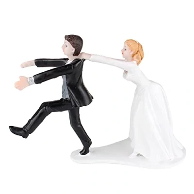 Afbeelding van Bruidspaar bruiloft taart tafeldecoratie, bruidstaartfiguren, voor taartdecoratie, tafeldecoratie (hars)